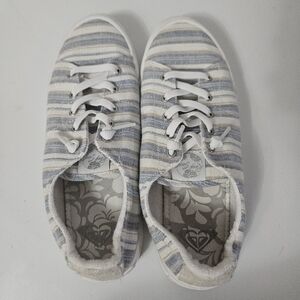 Roxy Blue And White Striped Sneakers!